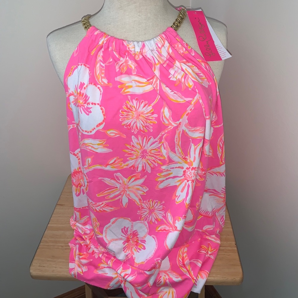 LILLY PULITZER PINK FLORAL TOP
